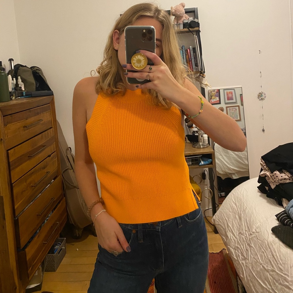 Orange sweater tank